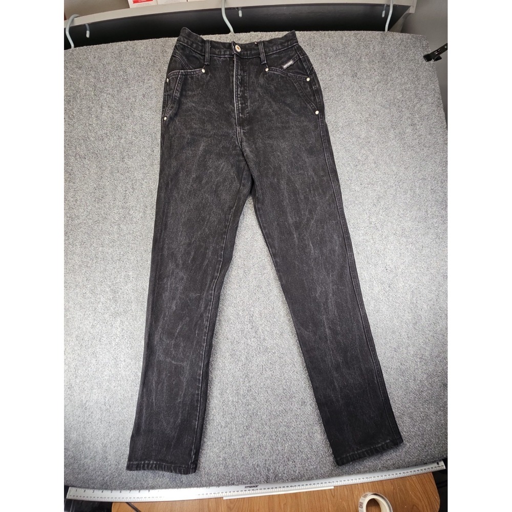 VTG Authentic Rocky Jeans Womens 7/8 Black Bareback Rockies 34" Length EUC 1857